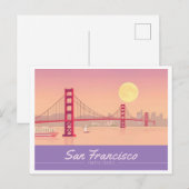 San Francisco Golden Gate Bridge Pastel Travel Postkarte (Vorne/Hinten)