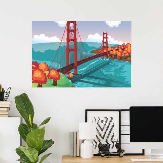 San Francisco Golden Gate Bridge Poster (Heimbüro)