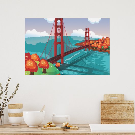 San Francisco Golden Gate Bridge Poster (Küche)