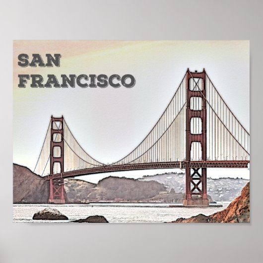 San Francisco - Golden Gate Bridge Poster (Vorne)
