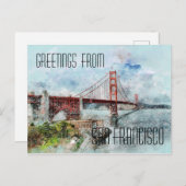 San Francisco Golden Gate Bridge Postkarte (Vorne/Hinten)