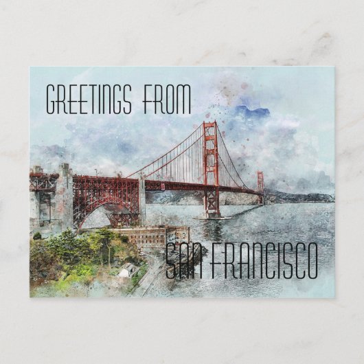 San Francisco Golden Gate Bridge Postkarte (Vorderseite)