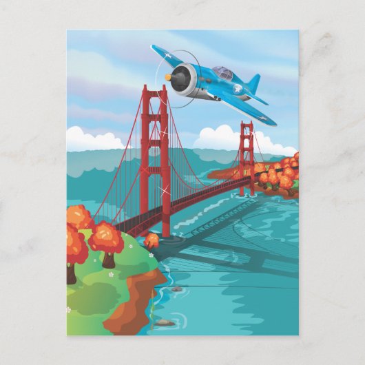 San Francisco Golden Gate Bridge Postkarte (Vorderseite)