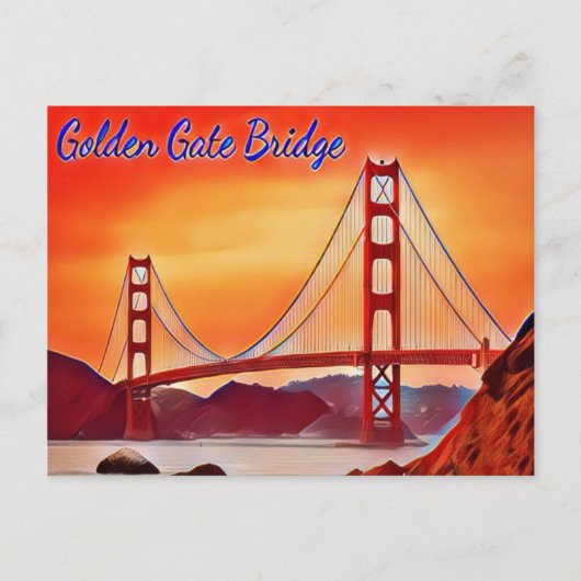 San Francisco Golden Gate Bridge Postkarte (Vorderseite)