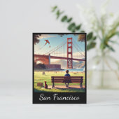 San Francisco Golden Gate Bridge Postkarte (Stehend Vorderseite)