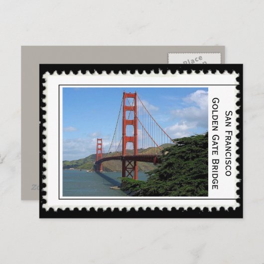 San Francisco Golden Gate Bridge Postkarte (Vorne/Hinten)