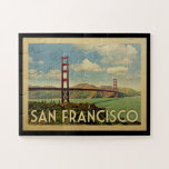 San Francisco Golden Gate Bridge Puzzle<br><div class="desc">San Francisco Design im Vintage Travel Stil mit der Golden Gate Bridge.</div>