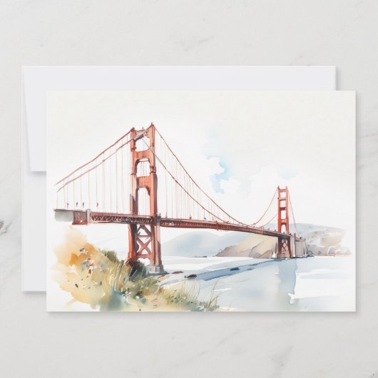 San Francisco Golden Gate Bridge Rehearsal Dinner Einladung (Rückseite)