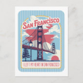 San Francisco Golden Gate Bridge Retro Postkarte (Vorderseite)