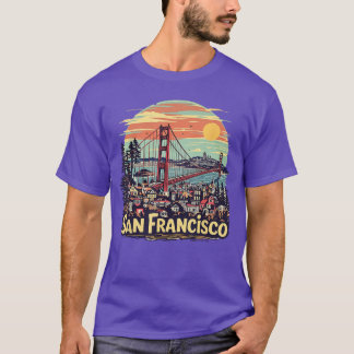 San Francisco Golden Gate Bridge Retro-Souvenir Vi T-Shirt
