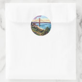 San Francisco Golden Gate Bridge Runder Aufkleber (Tasche)