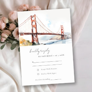 San Francisco Golden Gate Bridge Scape Hochzeit RSVP Karte