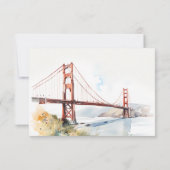 San Francisco Golden Gate Bridge Scape Wedding RSVP Karte (Rückseite)