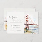 San Francisco Golden Gate Bridge Scape Wedding RSVP Karte (Vorne/Hinten)
