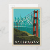 San Francisco | Golden Gate Bridge Skyline Postkarte (Vorne/Hinten)