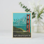 San Francisco | Golden Gate Bridge Skyline Postkarte (Stehend Vorderseite)