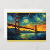 San Francisco Golden Gate Bridge Starry Night Postkarte (Vorne/Hinten)