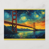 San Francisco Golden Gate Bridge Starry Night Postkarte (Vorderseite)