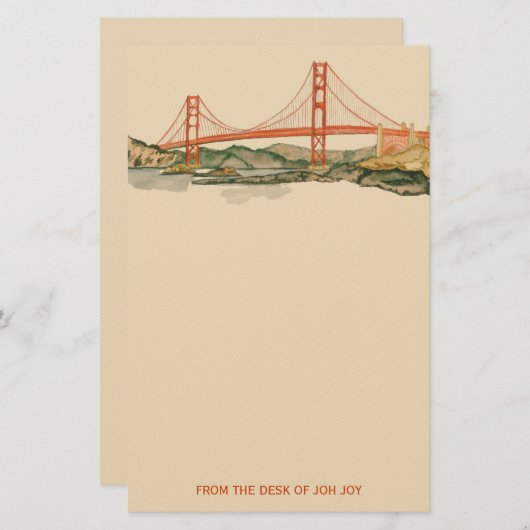 San Francisco Golden Gate Bridge Stationery Briefpapier (Vorne/Hinten)