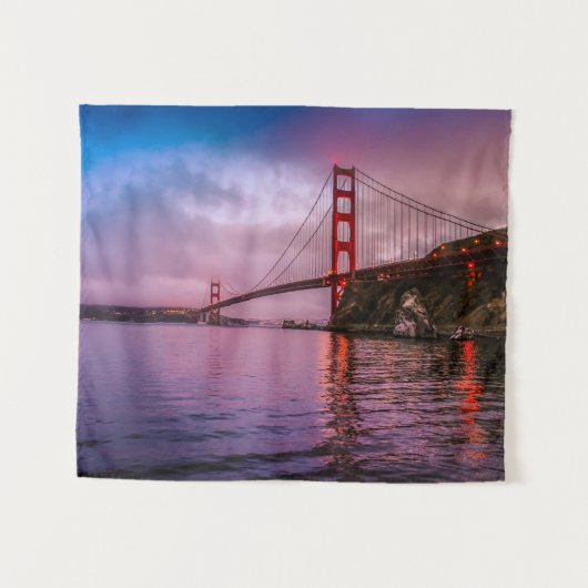 San Francisco Golden gate bridge Tapisserie Wandteppich (Vorderseite (Horizontal))
