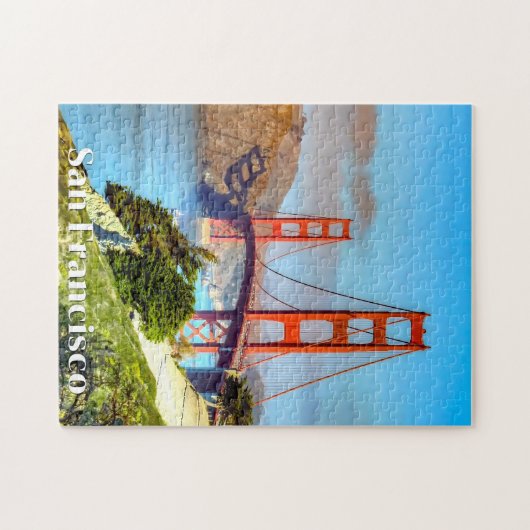 San Francisco, Golden Gate Bridge, Travel Poster Puzzle (Horizontal)