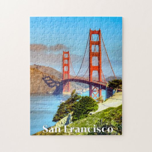 San Francisco, Golden Gate Bridge, Travel Poster Puzzle (Vertikal)