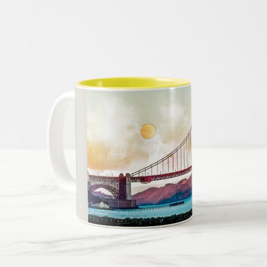 San Francisco Golden gate bridge. USA, Amerika Zweifarbige Tasse (Vorderseite Links)