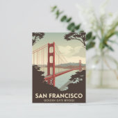 San Francisco Golden Gate Bridge View Postkarte (Stehend Vorderseite)