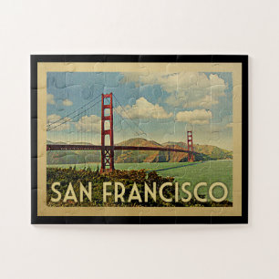 San Francisco Golden Gate Bridge Vintage Reise Puzzle