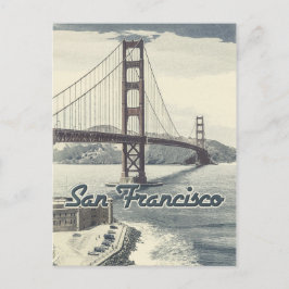 San Francisco Golden Gate Bridge ✪ Vintager Stil Postkarte