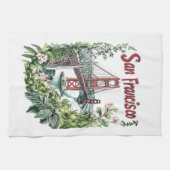 San Francisco Golden Gate Bridge Wasserfarbendesig Geschirrtuch (Horizontal)