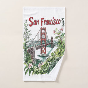 San Francisco Golden Gate Bridge Wasserfarbendesig Handtuch