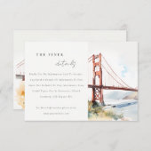 San Francisco Golden Gate Bridge Wedding Details Begleitkarte (Vorne/Hinten)