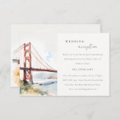 San Francisco Golden Gate Bridge Wedding Reception Begleitkarte (Vorne/Hinten)