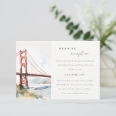 San Francisco Golden Gate Bridge Wedding Reception Begleitkarte (Stehend Vorderseite)