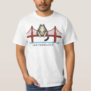 San Francisco Golden Gate Brücke Katze, Lustige Ka T-Shirt