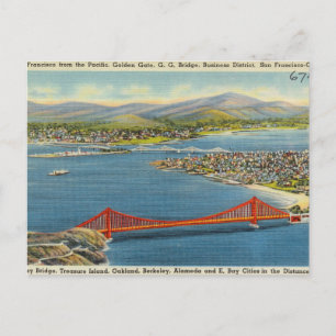 San Francisco Golden Gate Brücke Vintage Postkarte