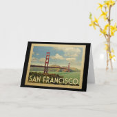 San Francisco Golden Gate Brücke Vintage Reise Karte (Gelbe Blume)