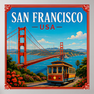 🌉 San Francisco Golden Gate Erinnerung an den Bes Poster