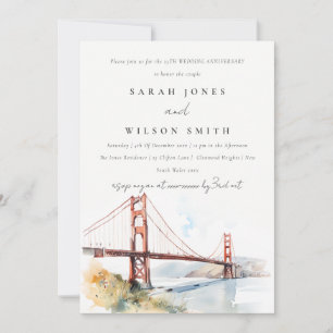 San Francisco Golden Gate Hochzeitsjubiläum Einladung
