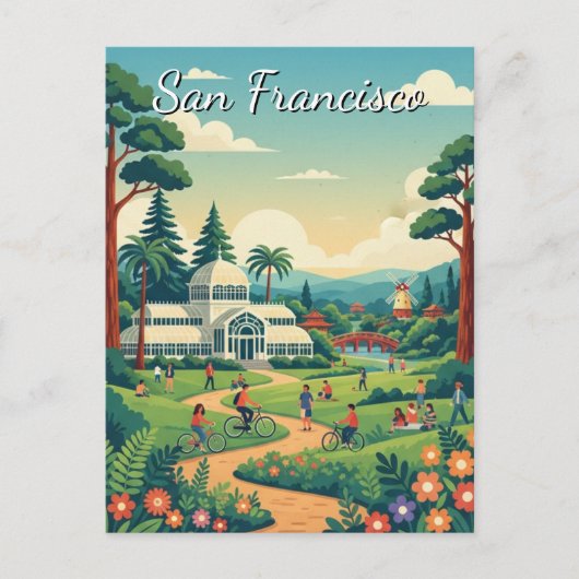 San Francisco Golden Gate Park Postkarte (Vorderseite)