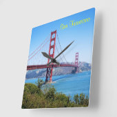 San Francisco Golden Gate Quadratische Wanduhr (Winkel)