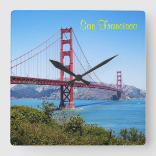 San Francisco Golden Gate Quadratische Wanduhr