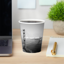 San Francisco Golden Gate Schwarz-weiß Vintag Pappbecher