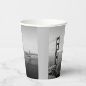 San Francisco Golden Gate Schwarz-weiß Vintag Pappbecher (Rechts)