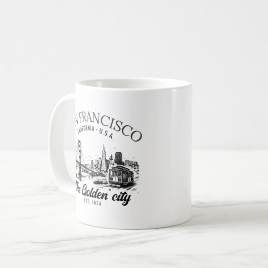 San Francisco Golden Gate Skyline Kaffeetasse (Vorderseite Links)