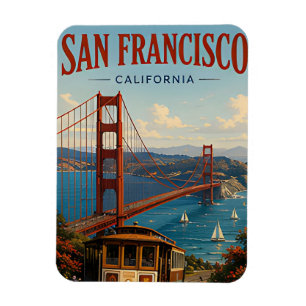 ❤️ San Francisco Golden Gate Skyline Stil ❤️ Magnet