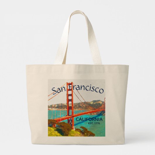 San Francisco Golden Gate Tote Bag Jumbo Stoffbeutel (Rückseite)