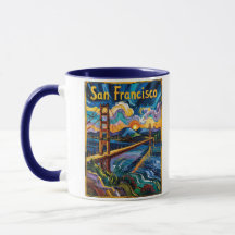 San Francisco Golden Gate Van Gogh Colorful Travel