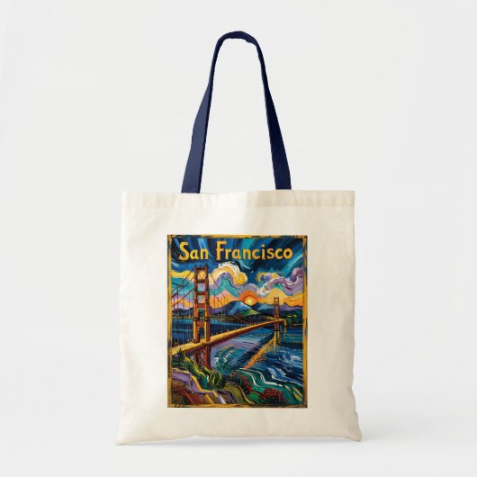 San Francisco Golden Gate Van Gogh Style Art Tragetasche (Vorne)
